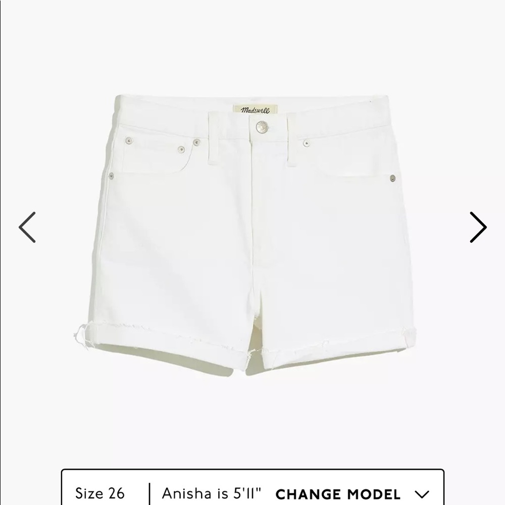 NWT Madewell High-Rise Denim Shorts in Tile White